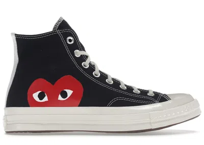 Pre-owned Converse Men's  Chuck Taylor All Star 70 Hi Comme Des Garcons Play Sneakers In Black/white/high Risk  In Multi