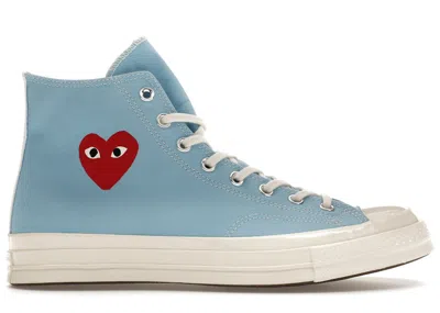 Pre-owned Converse Men's  Chuck Taylor All Star 70 Hi Comme Des Garcons Play Sneakers In Bright Blue