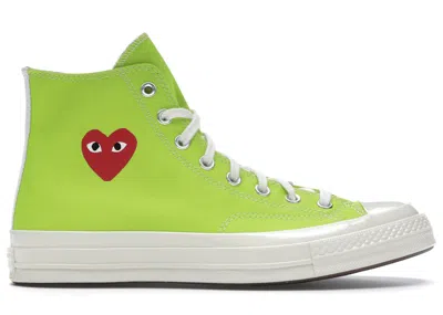 Pre-owned Converse Men's  Chuck Taylor All Star 70 Hi Comme Des Garcons Play Sneakers In Bright Green