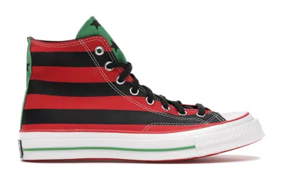 Pre-owned Converse Men's  Chuck Taylor All Star 70 Hi Denim Tears Black Sneakers In Black Beauty/fiery Red