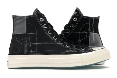 Pre-owned Converse Men's  Chuck Taylor All Star 70 Hi End Blueprint Sneakers In Black/white/egret In Multi