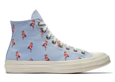 Pre-owned Converse Men's  Chuck Taylor All Star 70 Hi Flamingos Sneakers In Blue Chili/pale Coral/egret In Multi
