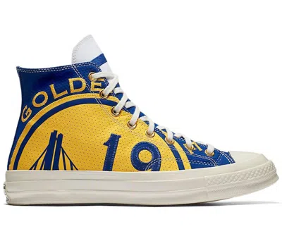 Pre-owned Converse Men's  Chuck Taylor All Star 70 Hi Gameday Golden State Warriors Sneakers In Royal/yellow