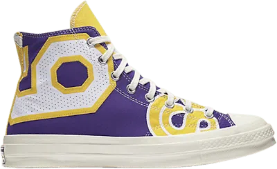 Pre-owned Converse Men's  Chuck Taylor All Star 70 Hi Gameday Los Angeles Lakers Sneakers In Purple/gold In Multi