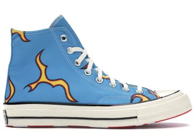 Pre-owned Converse Men's  Chuck Taylor All Star 70 Hi Golf Le Fleur Flames Sneakers In Horizon Blue/egret/black In Multi