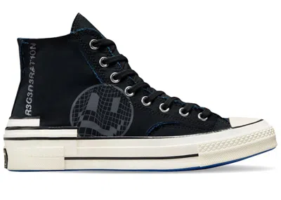 Pre-owned Converse Men's  Chuck Taylor All Star 70 Hi Hacked Heel Tear Away Sneakers In Black/iron Grey/blue