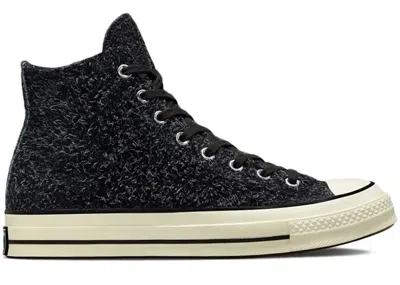 Pre-owned Converse Men's  Chuck Taylor All Star 70 Hi Hairy Suede Sneakers In Black/egret In Multi