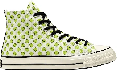 Pre-owned Converse Men's  Chuck Taylor All Star 70 Hi Happy Camper Sneakers In Egret/lemongrass/black
