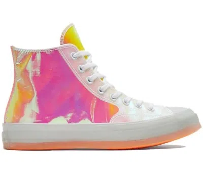 Pre-owned Converse Men's  Chuck Taylor All Star 70 Hi Hivis Sneakers In White/iridescent