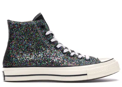 Pre-owned Converse Men's  Chuck Taylor All Star 70 Hi Jw Anderson Glitter Sneakers In Black/white/egret In Multi