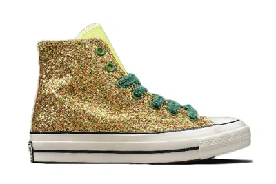 Pre-owned Converse Men's  Chuck Taylor All Star 70 Hi Jw Anderson Glitter Sneakers In Gold/silver/egret