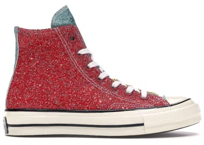 Pre-owned Converse Men's  Chuck Taylor All Star 70 Hi Jw Anderson Glitter Yellow Red Sneakers In Barbados Cherr