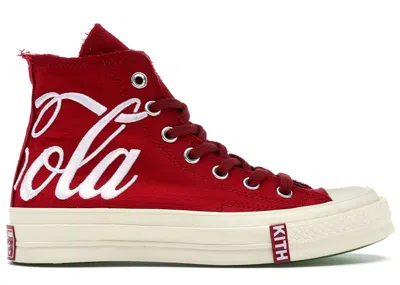 Pre-owned Converse Men's  Chuck Taylor All Star 70 Hi Kith X Coca Cola Red Sneakers In Garnet/white/egret In Multi