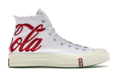 Pre-owned Converse Men's  Chuck Taylor All Star 70 Hi Kith X Coca Cola Sneakers In White/lapis Blue/egret In Multi