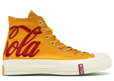 Pre-owned Converse Men's  Chuck Taylor All Star 70 Hi Kith X Coca Cola Yellow Sneakers In Golden Rod/garnet/egr