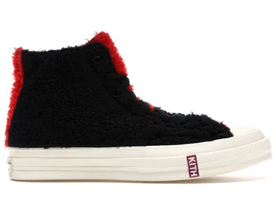 Pre-owned Converse Men's  Chuck Taylor All Star 70 Hi Kith X Disney Fur Sneakers In Black/red/egret In Multi