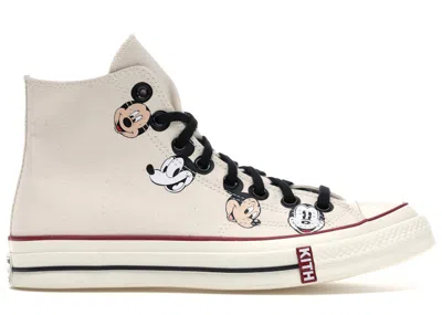 Pre-owned Converse Men's  Chuck Taylor All Star 70 Hi Kith X Disney Sneakers In Egret/red In Multi
