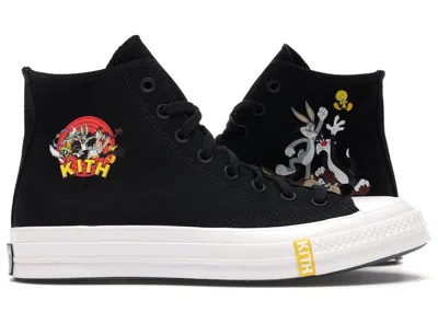 Pre-owned Converse Men's  Chuck Taylor All Star 70 Hi Kith X Looney Tunes Sneakers In Black/white/egret In Multi