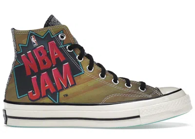 Pre-owned Converse Men's  Chuck Taylor All Star 70 Hi Nba Jam Sneakers In Brown/red/teal
