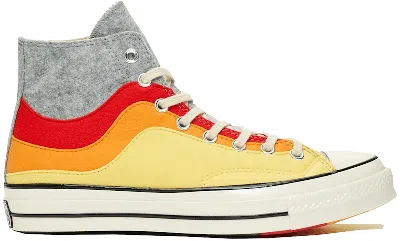Pre-owned Converse Men's  Chuck Taylor All Star 70 Hi Noreaster Sneakers In Storm Front/yellow Cream