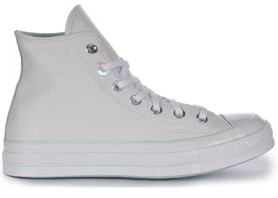 Pre-owned Converse Men's  Chuck Taylor All Star 70 Hi Out Leather Sneakers In White/aqua Mist