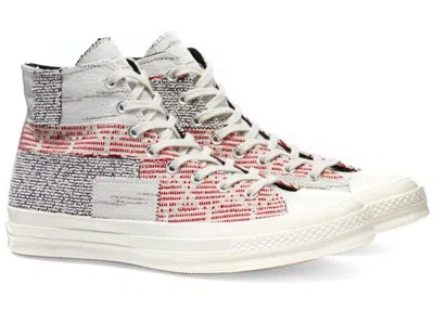 Pre-owned Converse Men's  Chuck Taylor All Star 70 Hi Patchwork Sneakers In Twill/light Gray/egret