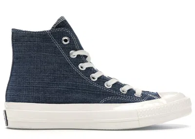 Pre-owned Converse Men's  Chuck Taylor All Star 70 Hi Renew Denim Sneakers In Dark Denim/egret