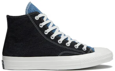 Pre-owned Converse Men's  Chuck Taylor All Star 70 Hi Renew Denim Tri Panel Sneakers In Dark Denim/light Denim/