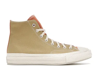 Pre-owned Converse Men's  Chuck Taylor All Star 70 Hi Renew Tricolor Sneakers In Prairie Sand/noble Grey/egret In Multi