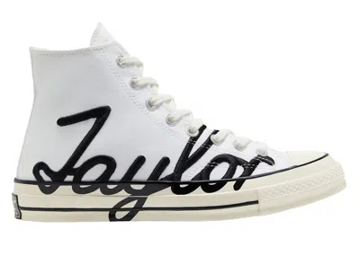 Pre-owned Converse Men's  Chuck Taylor All Star 70 Hi Scripted Signature Sneakers In White/egret/black