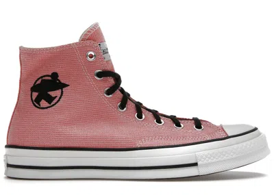 Pre-owned Converse Men's  Chuck Taylor All Star 70 Hi Stussy Surfman Pink Sneakers In Plumeria/black/blanc De B