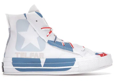 Pre-owned Converse Men's  Chuck Taylor All Star 70 Hi Telfar Sneakers In White/blue/red In Multi