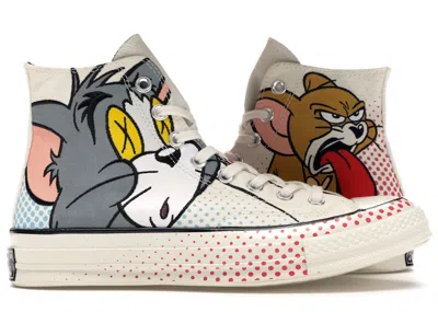 Pre-owned Converse Men's  Chuck Taylor All Star 70 Hi Tom And Jerry Sneakers In Egret/red/black In Multi