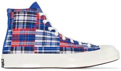 Pre-owned Converse Men's  Chuck Taylor All Star 70 Hi Twisted Prep Blue Sneakers In Rush Blue/university Red