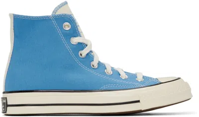 Pre-owned Converse Men's  Chuck Taylor All Star 70 Hi Twisted Tongue Sneakers In Blue Coast/black/egret In Multi
