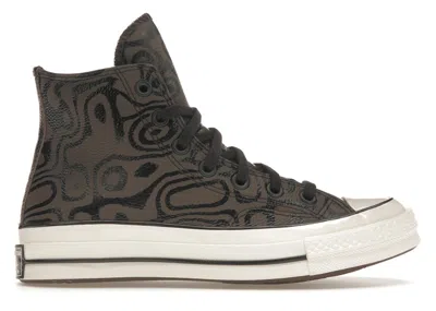 Pre-owned Converse Men's  Chuck Taylor All Star 70 Hi Willy Wonka Chocolate Swirl Sneakers In Brown/tan/egret
