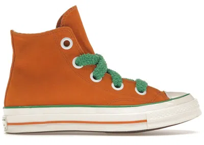 Pre-owned Converse Men's  Chuck Taylor All Star 70 Hi Willy Wonka Oompa Loompa Sneakers In Orange/green/egret