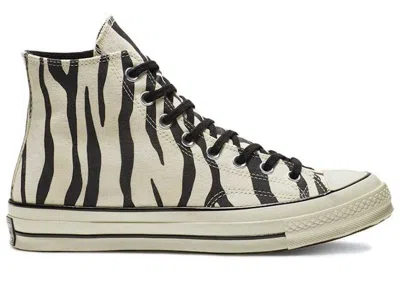 Pre-owned Converse Men's  Chuck Taylor All Star 70 Hi Zebra Sneakers In Greige/black/egret In Multi