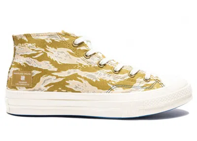 Pre-owned Converse Men's  Chuck Taylor All Star 70 Mid Undefeated Desert Sneakers In Amber Green/semolina/egret In Multi