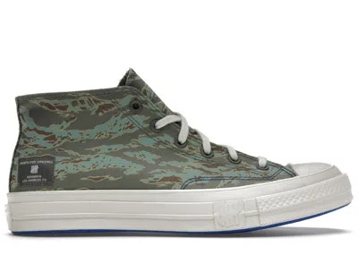 Pre-owned Converse Men's  Chuck Taylor All Star 70 Mid Undefeated Forest Sneakers In Sea Spray/fossil/egret