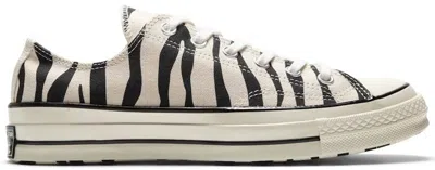 Pre-owned Converse Men's  Chuck Taylor All Star 70 Ox Archival Zebra Print Sneakers In Black/griege Unbleached In Multi