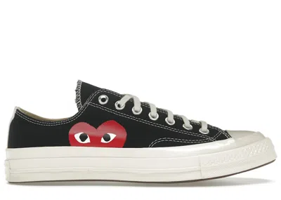 Pre-owned Converse Men's  Chuck Taylor All Star 70 Ox Comme Des Garcons Play Sneakers In Black/white/high Risk  In Multi