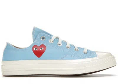 Pre-owned Converse Men's  Chuck Taylor All Star 70 Ox Comme Des Garcons Play Sneakers In Bright Blue