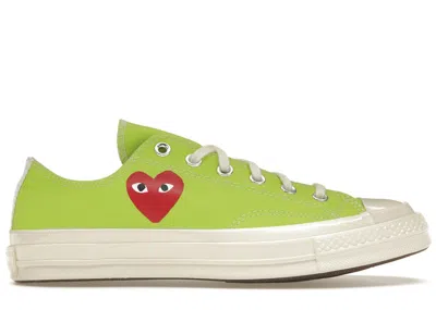 Pre-owned Converse Men's  Chuck Taylor All Star 70 Ox Comme Des Garcons Play Sneakers In Bright Green