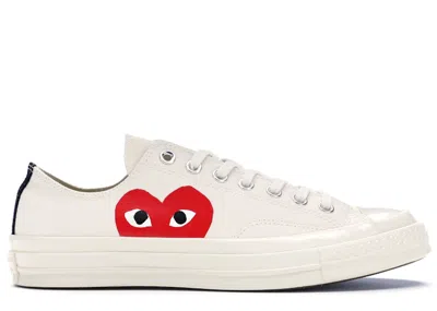 Pre-owned Converse Men's  Chuck Taylor All Star 70 Ox Comme Des Garcons Play Sneakers In Milk/white/high Risk R In Multi