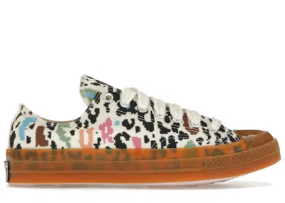 Pre-owned Converse Men's  Chuck Taylor All Star 70 Ox Golf Le Fleur Digital Leopard Tan Sneakers In Antique Whi In Multi