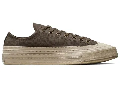 Pre-owned Converse Men's  Chuck Taylor All Star 70 Ox Herringbone Sneakers In Engine Smoke/toad/beach Stone In Multi
