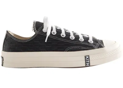 Pre-owned Converse Men's  Chuck Taylor All Star 70 Ox Kith Monogram Sneakers In Black/egret/white Box