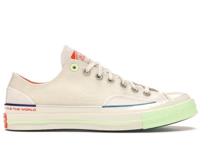Pre-owned Converse Men's  Chuck Taylor All Star 70 Ox Pigalle Sneakers In White/vast Grey/barely Volt In Multi