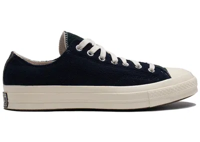 Pre-owned Converse Men's  Chuck Taylor All Star 70 Ox Renew Upcycled Fleece Sneakers In Black/blue/green